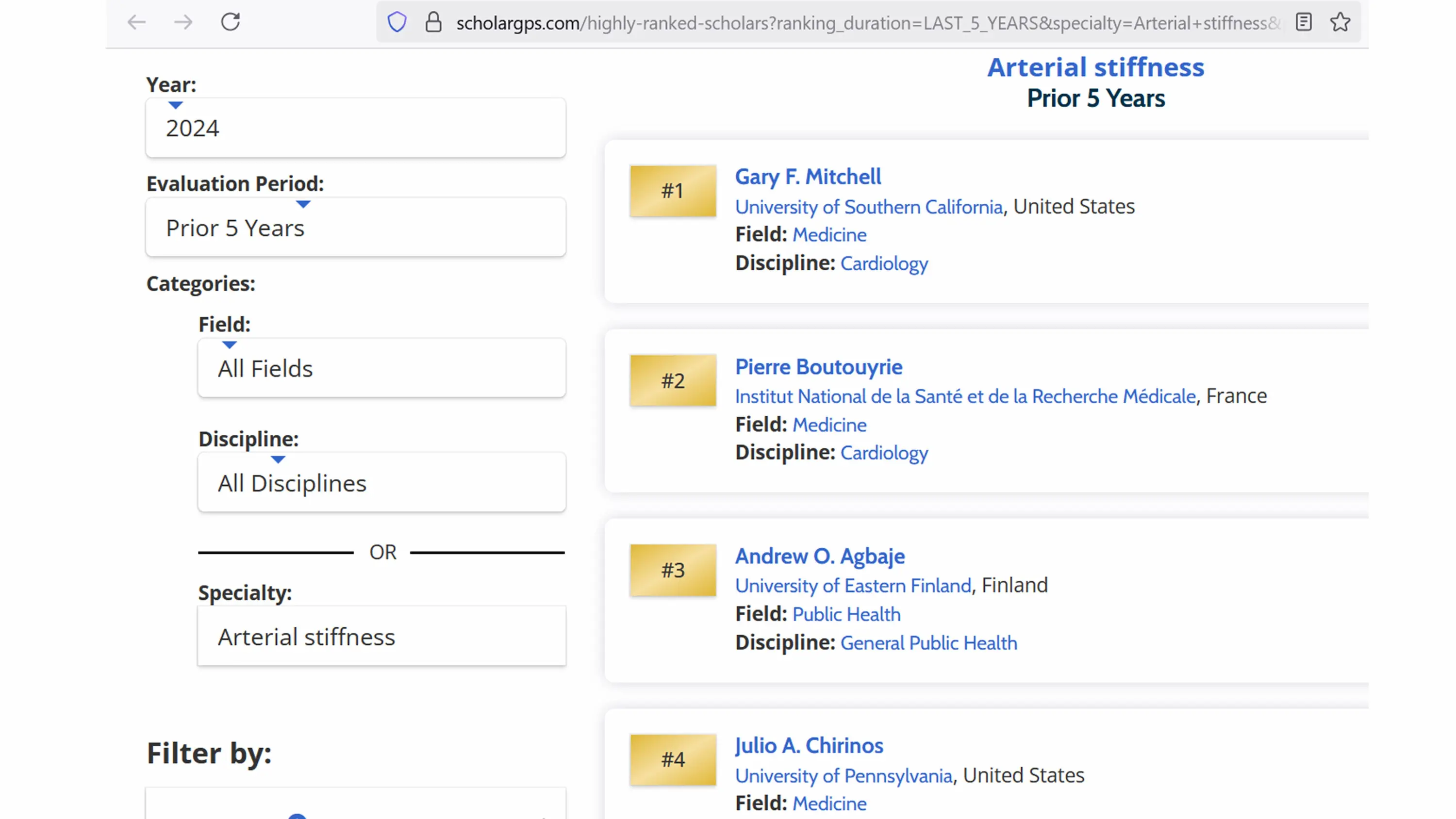 Prof. Andrew Agbaje ranked 3rd globally in arterial stiffness research – ScholarGPS 2024