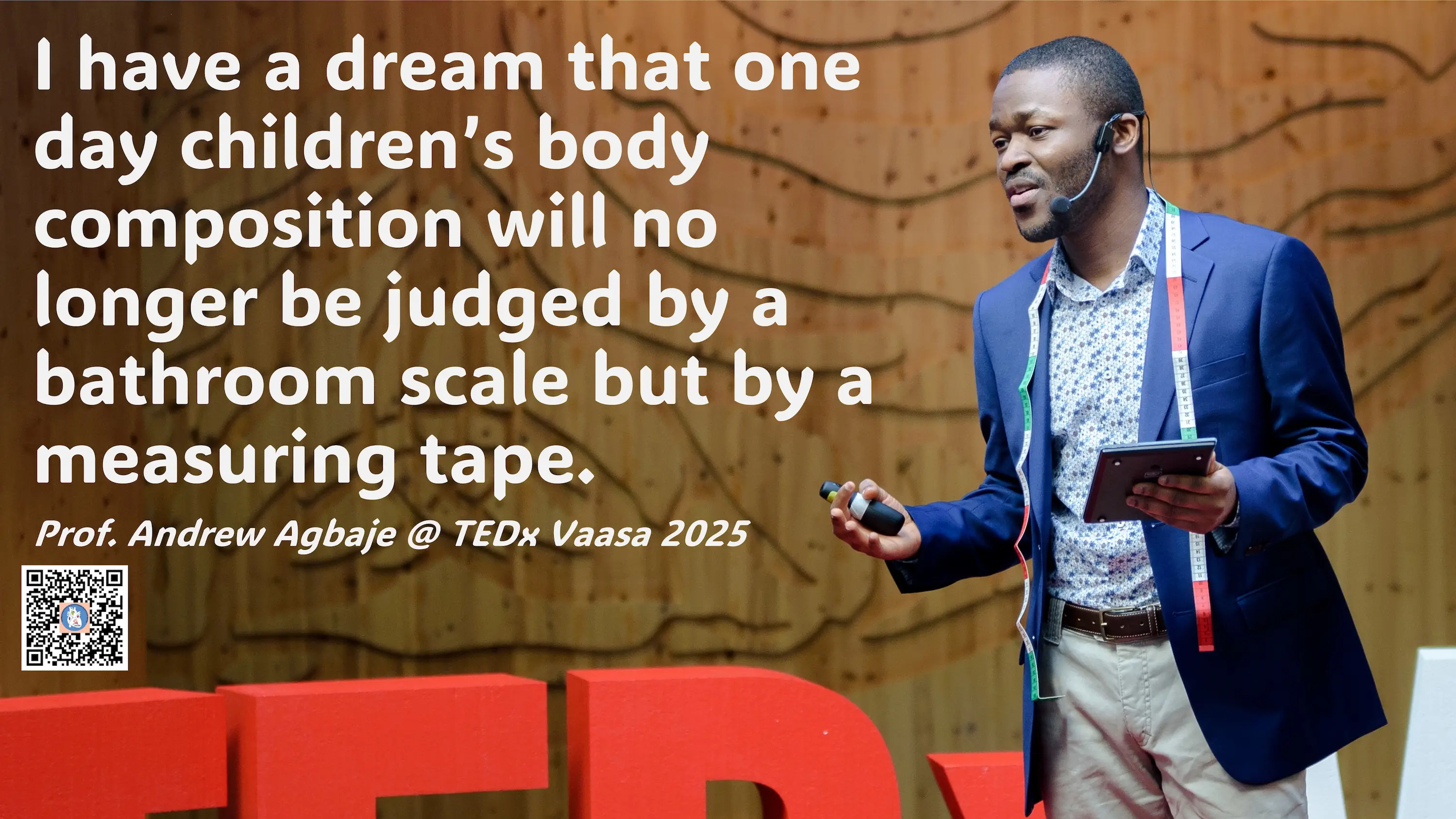 urFIT-child principal investigator Prof. Andrew Agbaje presenting at TEDx Vaasa